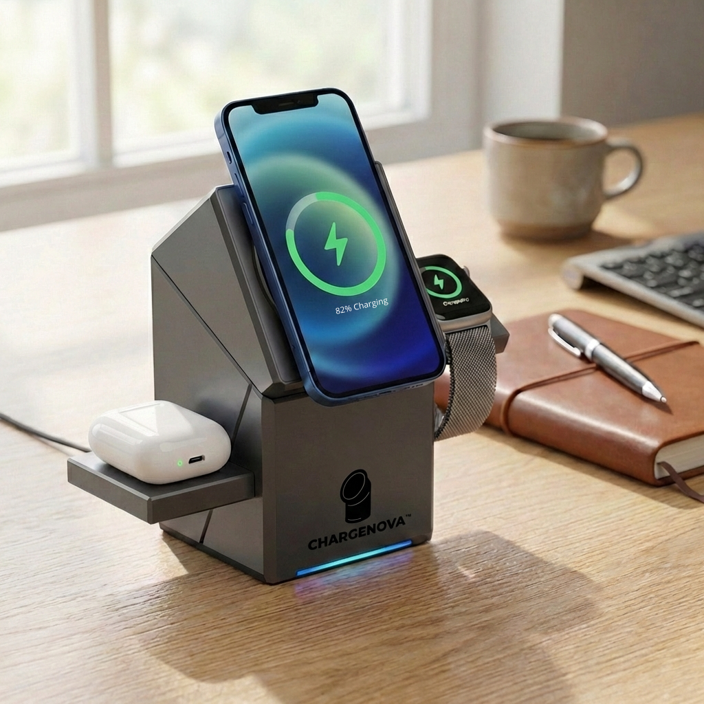 ChargeNova™ - chargeur sans fil 3-en-1 CubiOne