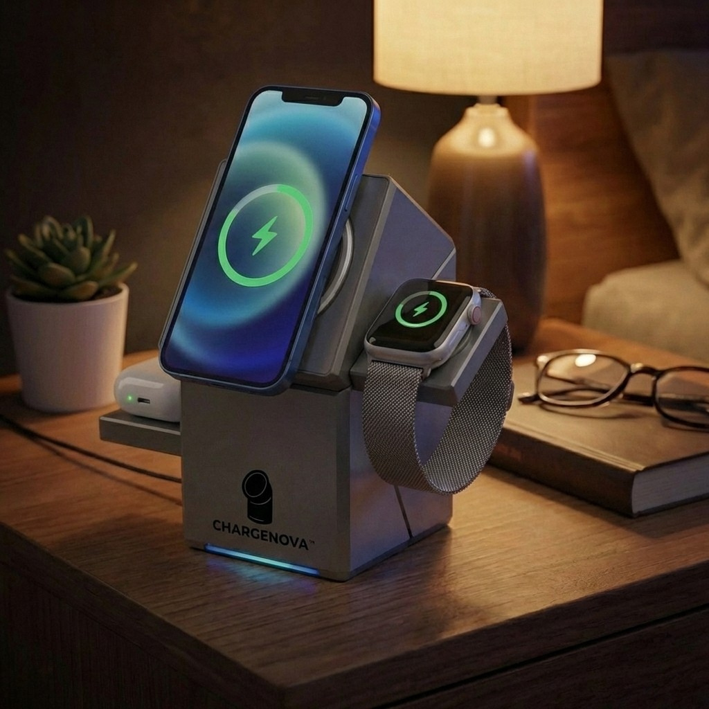 ChargeNova™ - chargeur sans fil 3-en-1 CubiOne